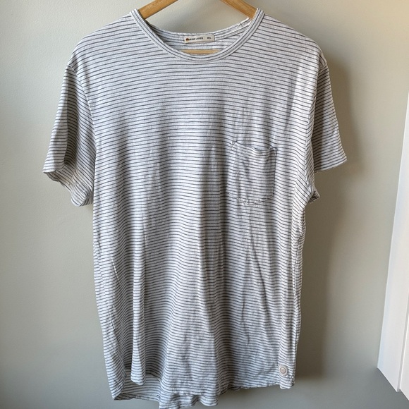 Marine Layer Other - MARINE LAYER T Shirt Saddle Hem Striped Pocket Tee Casual Basic Men's M L